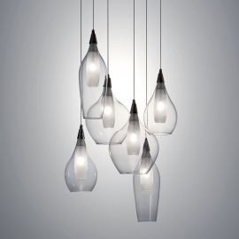Frost Bottle Chandeliers