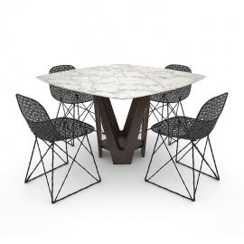 White Marble Table Dinning Set